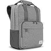 Solo New York Laptop Backpack for Women &amp; Men -Carry On Bookbag for Travel &amp; Work, Lightweight Bag, Side Mesh Pockets, Fits 15.6" Computer - Re:Claim, Grey