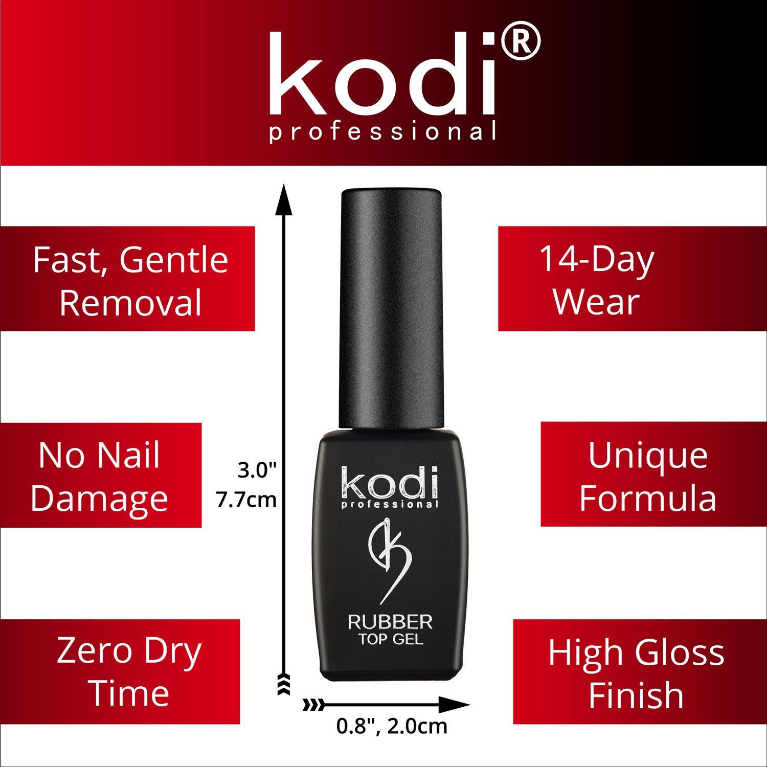 Professional Rubber Top & Base Gel Set By Kodi 8ml 0.27 oz Soak Off