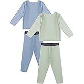 RRP Toddler Soft Lyocell Pajamas Infant Solid Snug Fit Long Sleeve Sleepwear Baby Boys Girls PJs 4-Piece Set 12M-5T