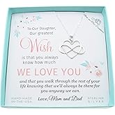 MOM & THREE DAUGHTERS Infinity Heart Necklace | Gift for Daughter | 925 Sterling Silver | 18" Chain | Gift from Parents