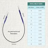 KnitPro Zing Fixed Circular Needles 10 inch 4.50mm Asymmetrical view 4