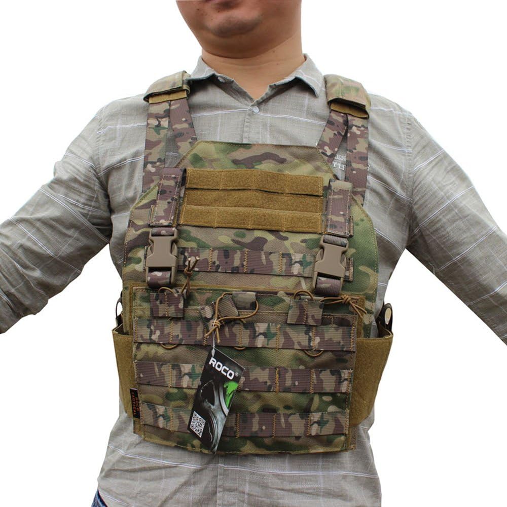 ROCOTACTICAL JPC Tactical Vest, Low Profile Tactical Molle Vest with Detachable M4 Molle Platform