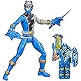 Power Rangers Dino Fury Blue Ranger 6-Inch Action Figure Toy Inspired by TV Show with Dino Fury Key and Weapon Accessories for Ages 4 and Up