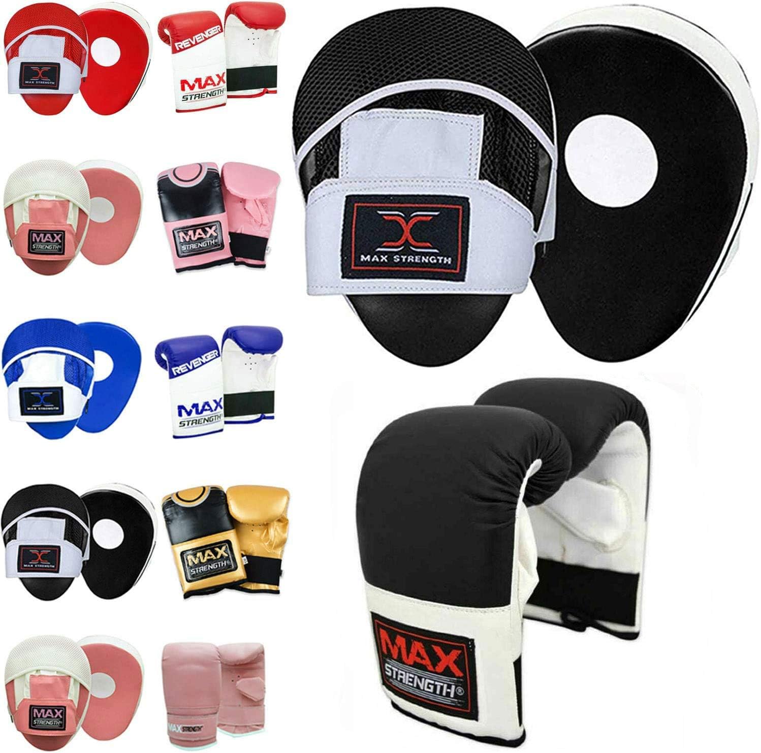 MAXSTRENGTH Pink Focus Pads Boxing Gloves Set Hook and Jab