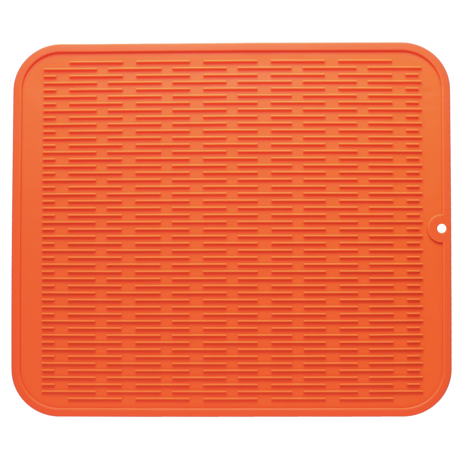 Photo 1 of MicoYang Silicone Dish Drying Mat for Multiple Usage,Easy clean,Eco-friendly,Heat-resistant Silicone Mat for Kitchen Counter or Sink,Refrigerator or Drawer Liner Orange XL 18 inches x 16 inches