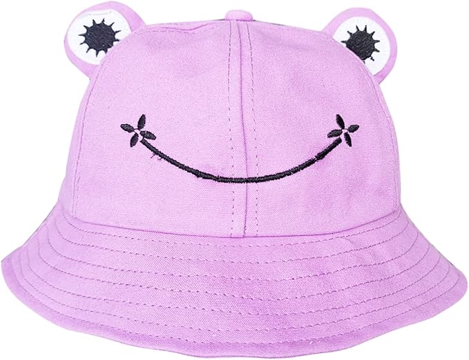 Jiuhong Adult Cute Frog Bucket Hat Fisherman Sun Bucket Hat for Adults