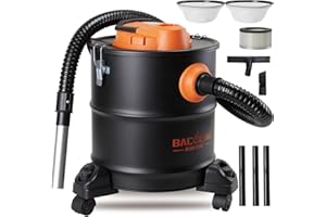 BACOENG Ash Vacuum for Pellet Stoves, Fireplace Ash Vac 5.2 Gallon 1200w with Double Stage Filtration System, Ash Vacuum Cleaner for Fireplaces, Wood Stove, Pellet Grill