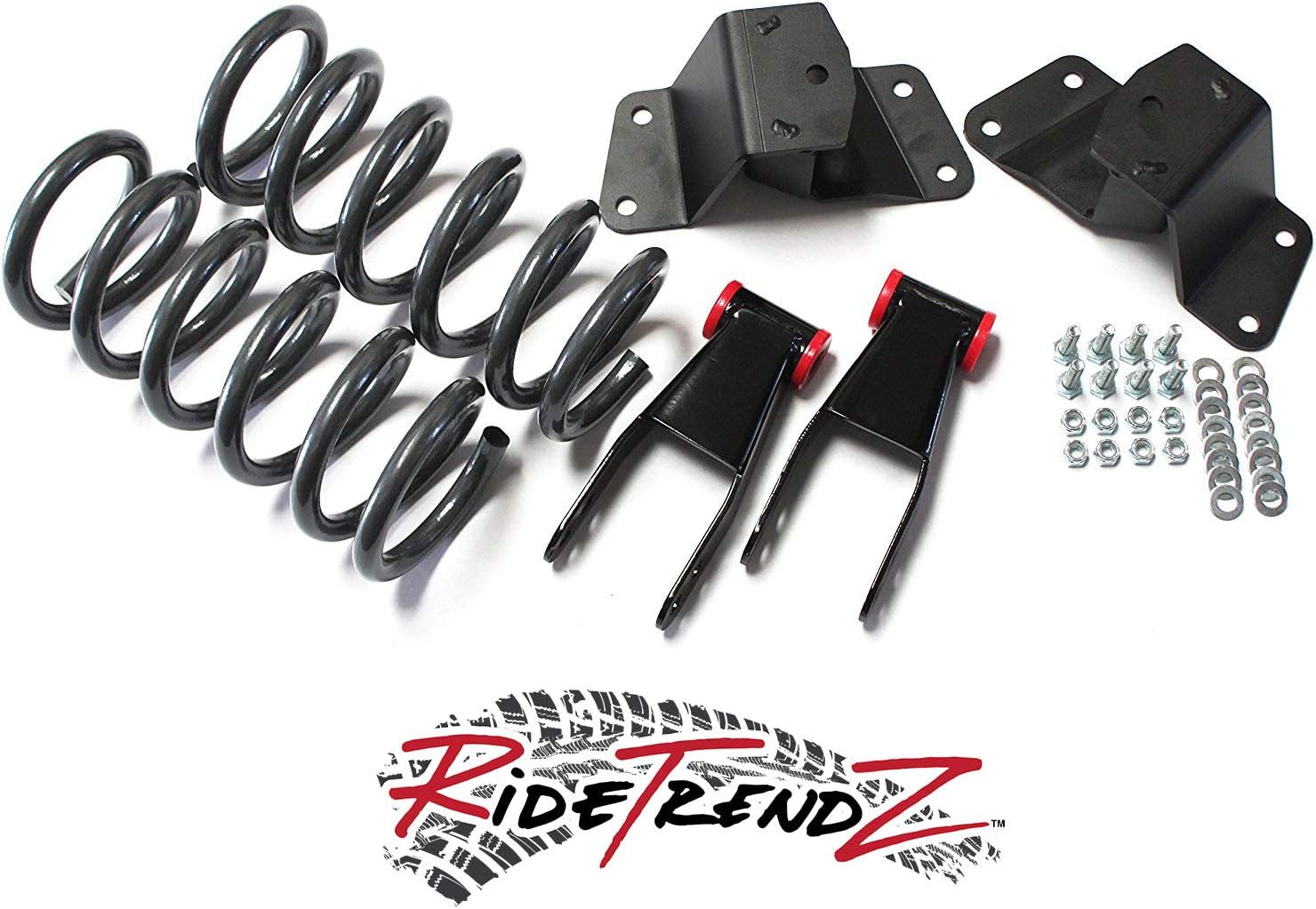 Amazon Com Rtz Compatible With Chevrolet Gmc Silverado Sierra 1500 Pickup Lowering Kit 2 Front Lowering Drop Coil Springs 4 Rear Hanger Shackle Kit V8 Motor 2wd Automotive