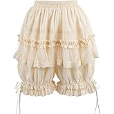 CR ROLECOS Pantaloons Women Lolita Bloomer Victorian Ruffle Lace Pumpkin Pants