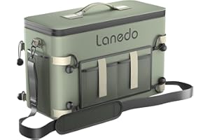 Lanedo Deep Freeze Cooler Soft Sided Cooler Bag, 34 Can Collapsible Insulated Ice Chest, Large Leakproof Camping & Travel Cooler for Kayaking & Beach