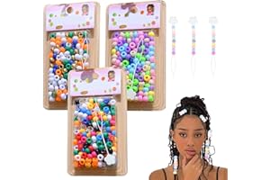 Beads for Hair, Hair Beads for Braids 400PCS Multicolor for Kids Girls Plastic DIY for with Quick Beader, for Kids Girls