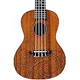 Luna Tattoo Concert Mahogany Ukulele with Gig Bag, Satin Natural