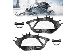 Ehaho Soft Upper Doors Compatible with Can Am Maverick X3, Upper Windows Fit with Side Mirror, Upgrade Waterproof Zippers Cab Enclosures Windshield for 2017-2025 Can Am Maverick X3 2-Seater