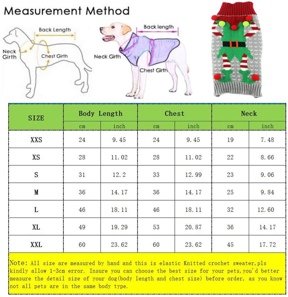 TENGZHI Pet Dog Christmas Sweater,Embroidered Reindeer Elf Clown Turtleneck Dog Ugly Sweaters christmas jumper For Small Medium Large Dogs,Knitwear Winter WarmPuppy Cat Xmas Clothes Costume - Image 3