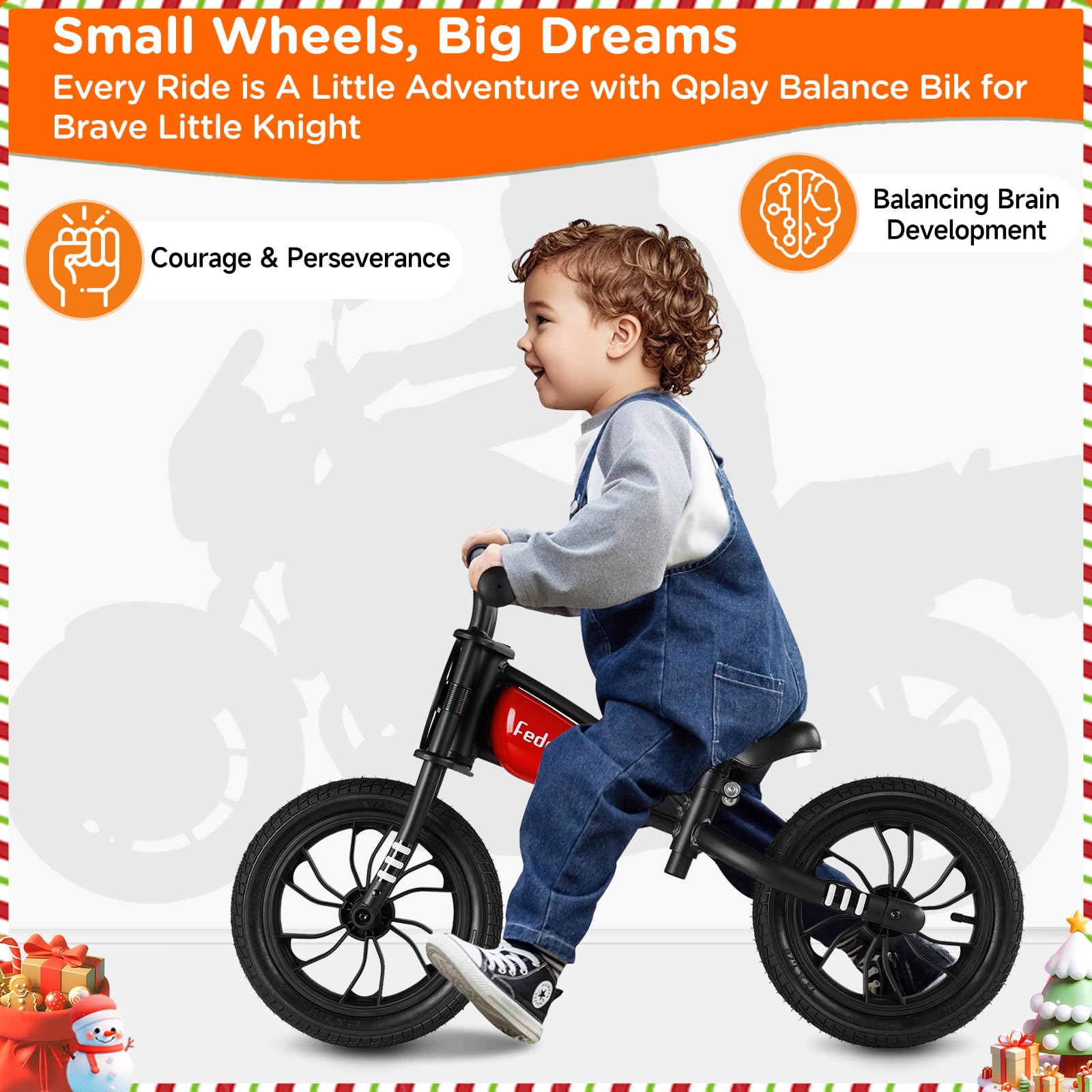 QPLAY Kid's Balance Bikes for Boys & Girls Age 3 to 6 Years Old,12
