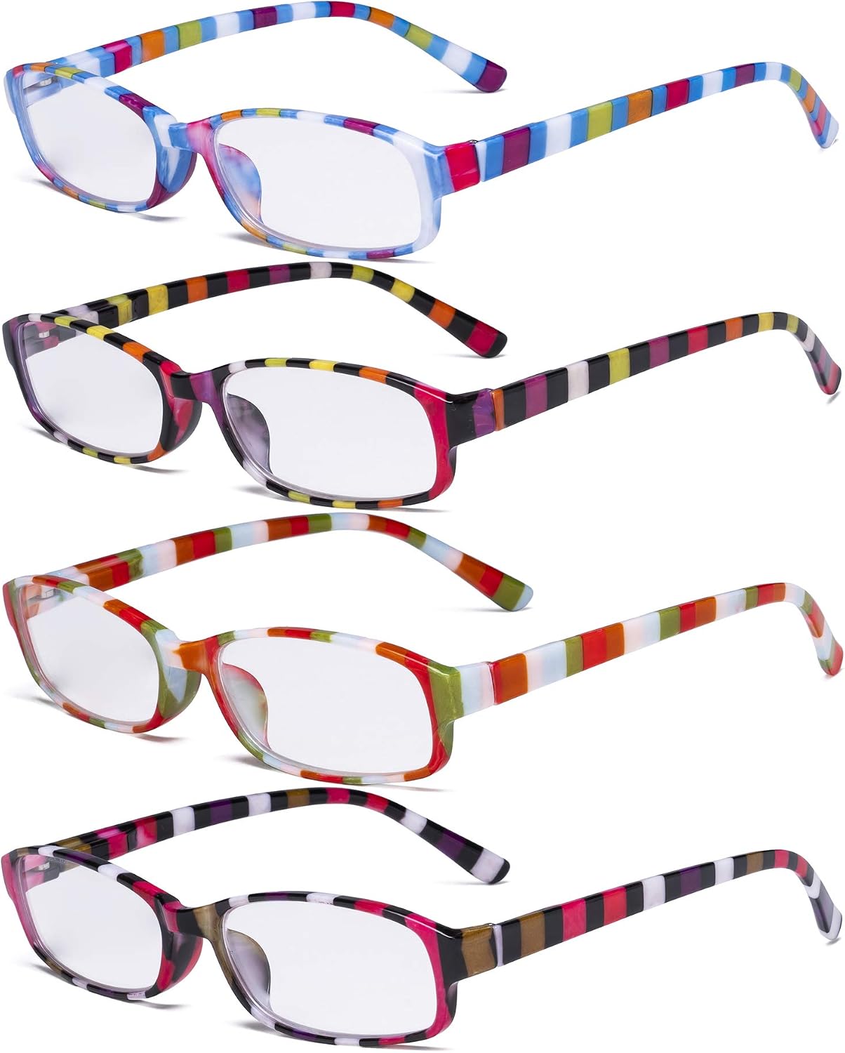 Design a Strisce Occhiali da Vista con Lenti Piccola per Donna Lettura 0.50  Eyekepper 4 Pack Occhiali da Lettura Moda Le signore Donna Abbigliamento  berjaya.edu.my