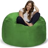 Chill Sack Giant 5-Foot Bean Bag Chair - Filled With Shredded Memory Foam, Microsuede Cover, Ultrafur Red - View #6