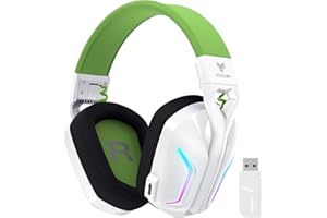 WESEARY Wireless Gaming Headsets for PS5, PS4, PC, Switch, Mac, 2.4GHz Bluetooth Gaming Headphones with 7.1 Surround Sound, Wireless Headset with Microphone, 50mm Drivers, 50Hr Battery, Cool RGB