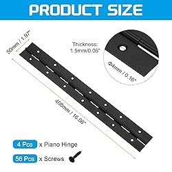 uxcell 4 Pack Piano Hinge, 16" Stainless Steel