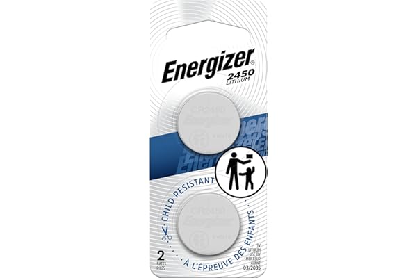 Energizer 2450 Lithium Coin Battery, 2 Pack