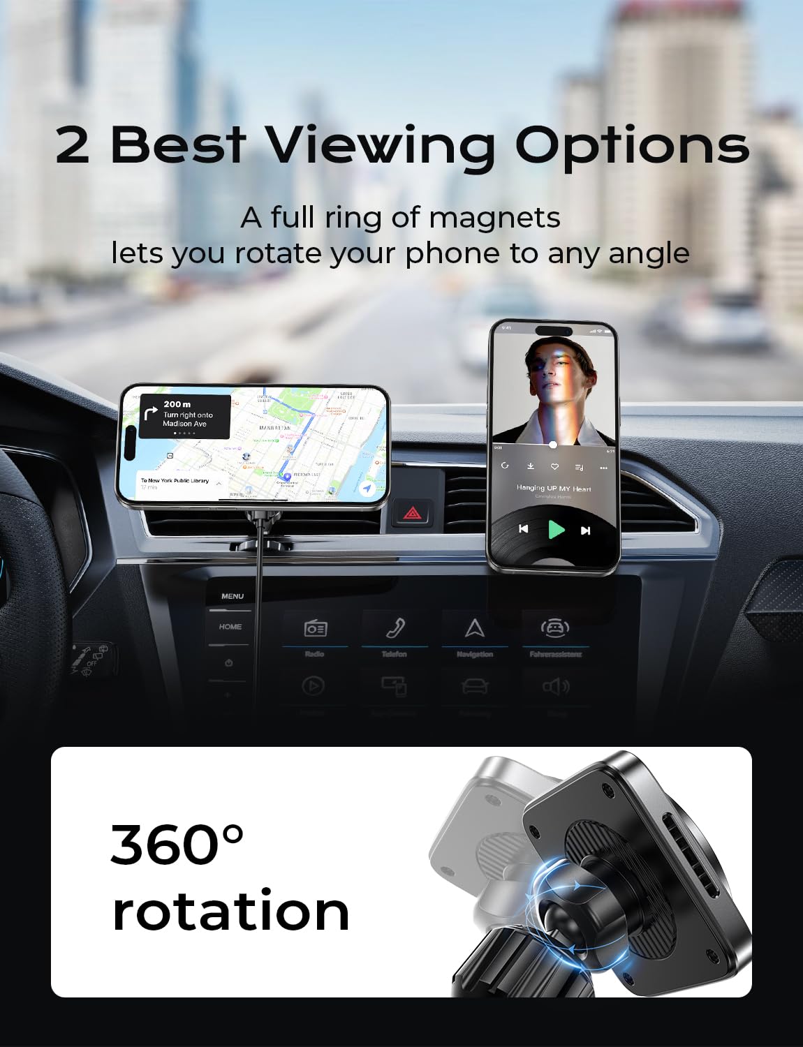 LISEN 2 Pack Fits Magsafe Car Mount Charger for iPhone 16 Car Mount, [Heat Dissipation] 15W Magnetic Wireless Car Charger, 2025 Mag Safe Car Charger Mount Vent Charger for iPhone 15 Pro Max 14 13 12