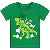 Toddler Boy Girl St Patrick's Day T-Shirt Lucky Clover Short Sleeve Shirts Kid Shamrock Irish Green Tee Tops