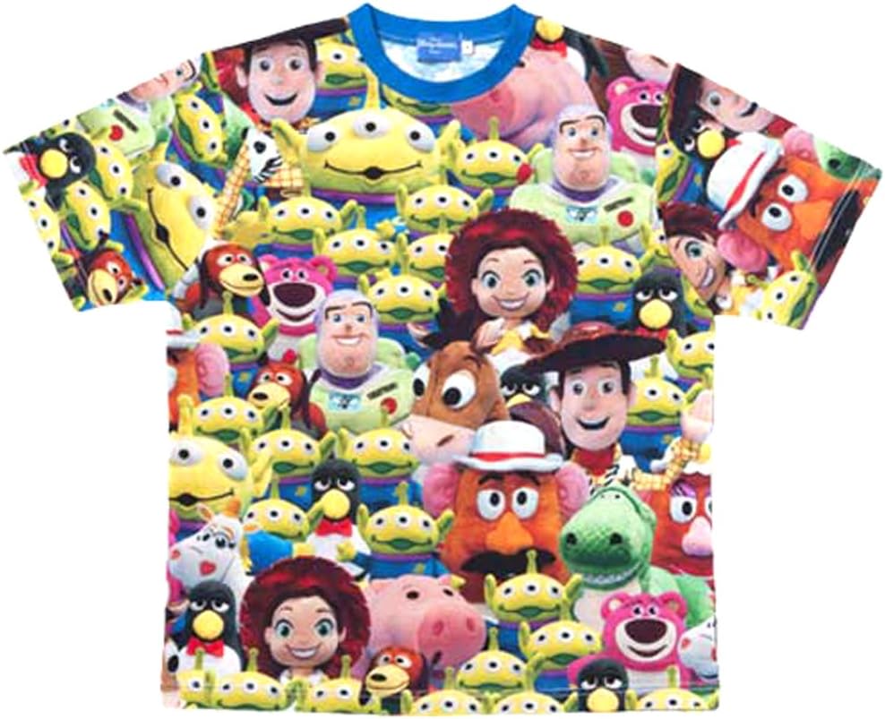 Amazon Co Jp トイストーリー ｔシャツ ぬいぐるみ総柄 ｍ リトルグリーンメン ウッディ 他 ディズニー 半袖 洋服 服 ウェア キャラクター リゾート 限定 おもちゃ