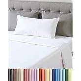 Lightweight 3 Piece Bed Sheet Set Twin Size - Cooling Sheets for Hot Sleepers - Soft Breathable Bedding Set w/ 8-16 Inch Deep Pockets - 1 Flat & 1 Fitted and 1 Pillowcase - Wrinkle Resistant - White