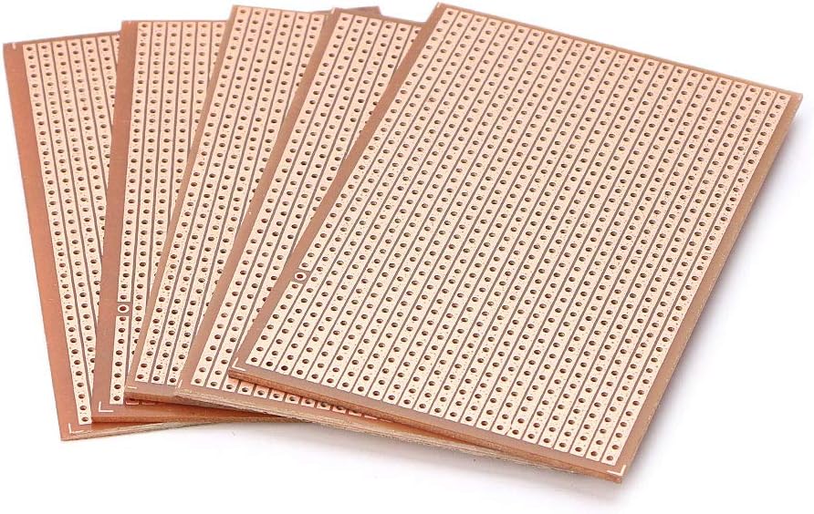 JOYKK 5 Pieces 6.4 * 9.5cm Universal Bakelite Circuit Board Prototype PCB Prototyping Track Plate - Brown