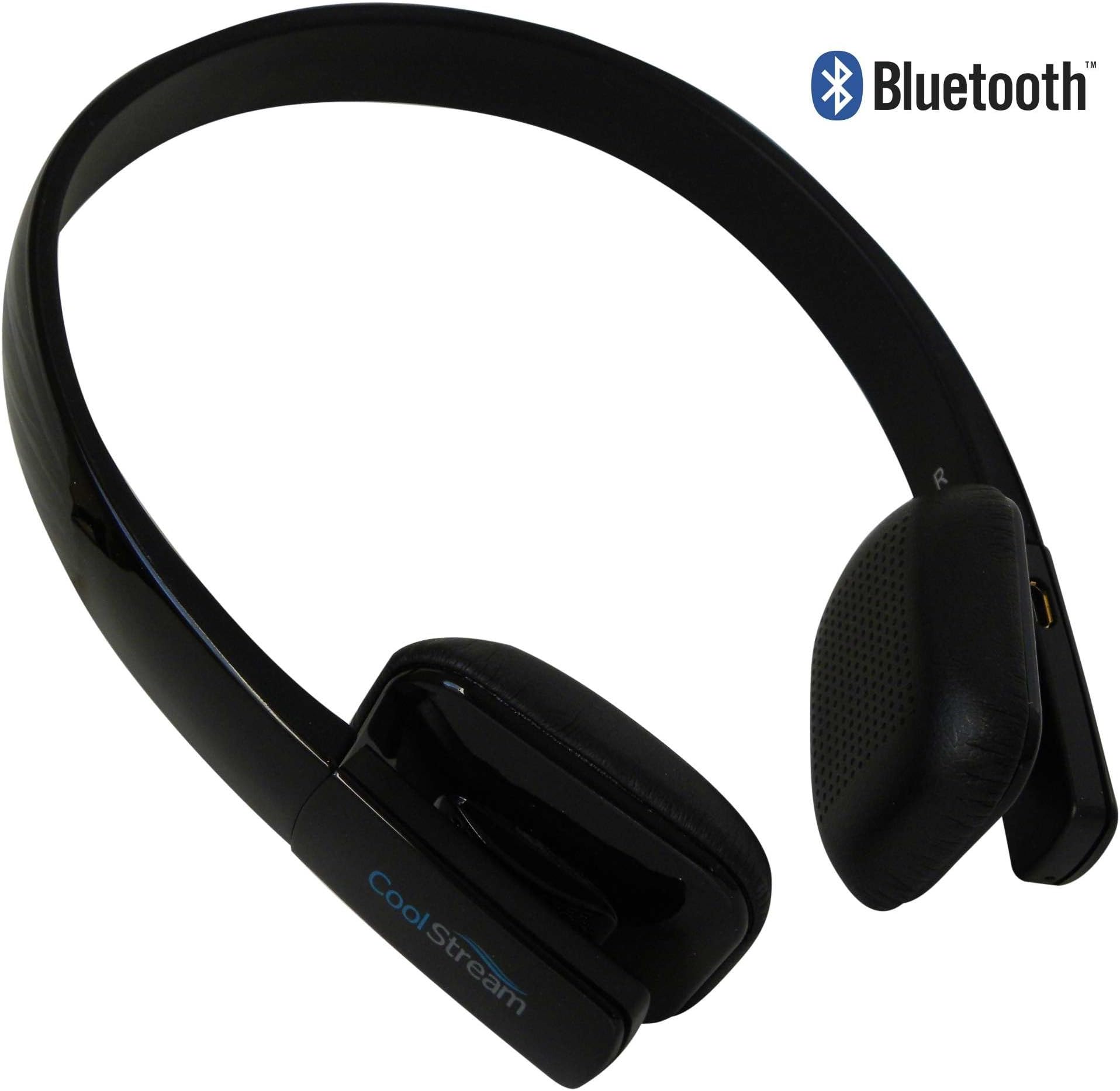 Hands Free Bluetooth Stereo Headset by CoolStream with integrated microphone to make and receive phone calls for use with iPhone 7 and Android phones