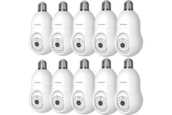 LaView 4MP Light Bulb Cameraï¼ŒWhiteï¼Œ10PK