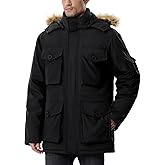 UIQUR Men's Winter Coats Waterproof Winter Jackets Warm Insulated Thicken Long Down Jacket with Hood