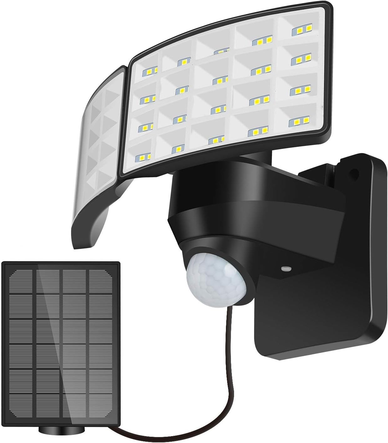 Dual Head Security Lights Motion Outdoor, 80Led 3Mode Solar Powered