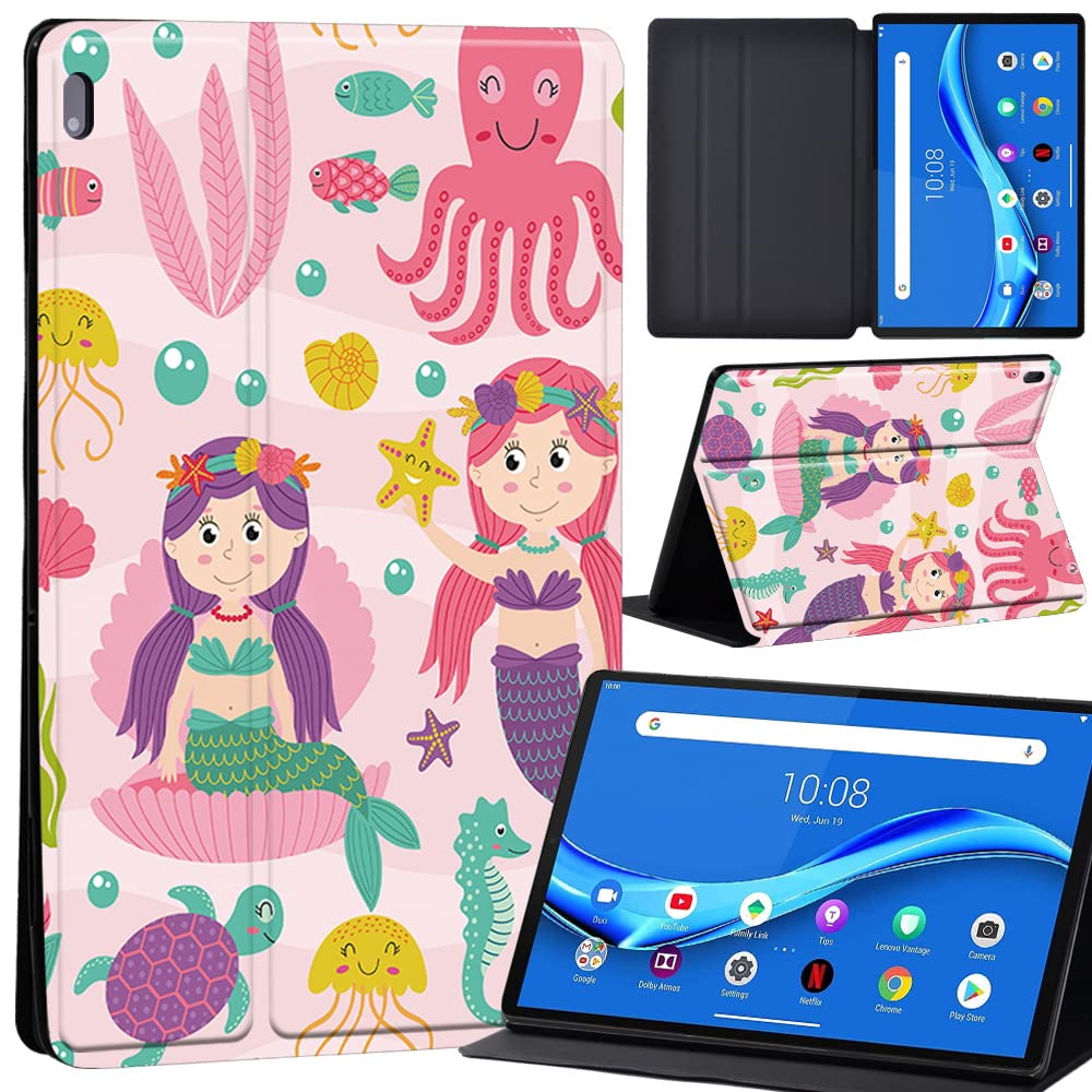 Case For Lenovo Tab M10 FHD Plus 10.3 inch (TB-X606X TB-X606F) Leather Case with Auto Wake-up, Flip Case for Lenovo Tab M10 FHD Plus Cover (mermaid)