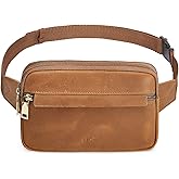 S-ZONE Fanny Packs for Women Genuine Leather RFID Blocking Crossbody Bags Purses Sling Waist Chest Bag Gifts Travel Running Adjustable Strap Men