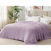 Kozyhvn 100% Cotton Muslin Blanket Queen 90" x 90", 6 Layers Breathable and Lightweight Cotton Throw Blanket for Bed, Soft Quilt Bedspread Coverlet, Gauze Blanket for Adults All Season, Lavender