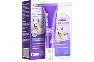 HICC PET Teeth Cleaning Gel for Dogs and Cats, Vet-Recommended Dog Dental Care Toothpaste Alternative for Breath Freshener, Prevent Infection, Plaque & Tartar Remover, Support Gum Health, 2 Fl Oz