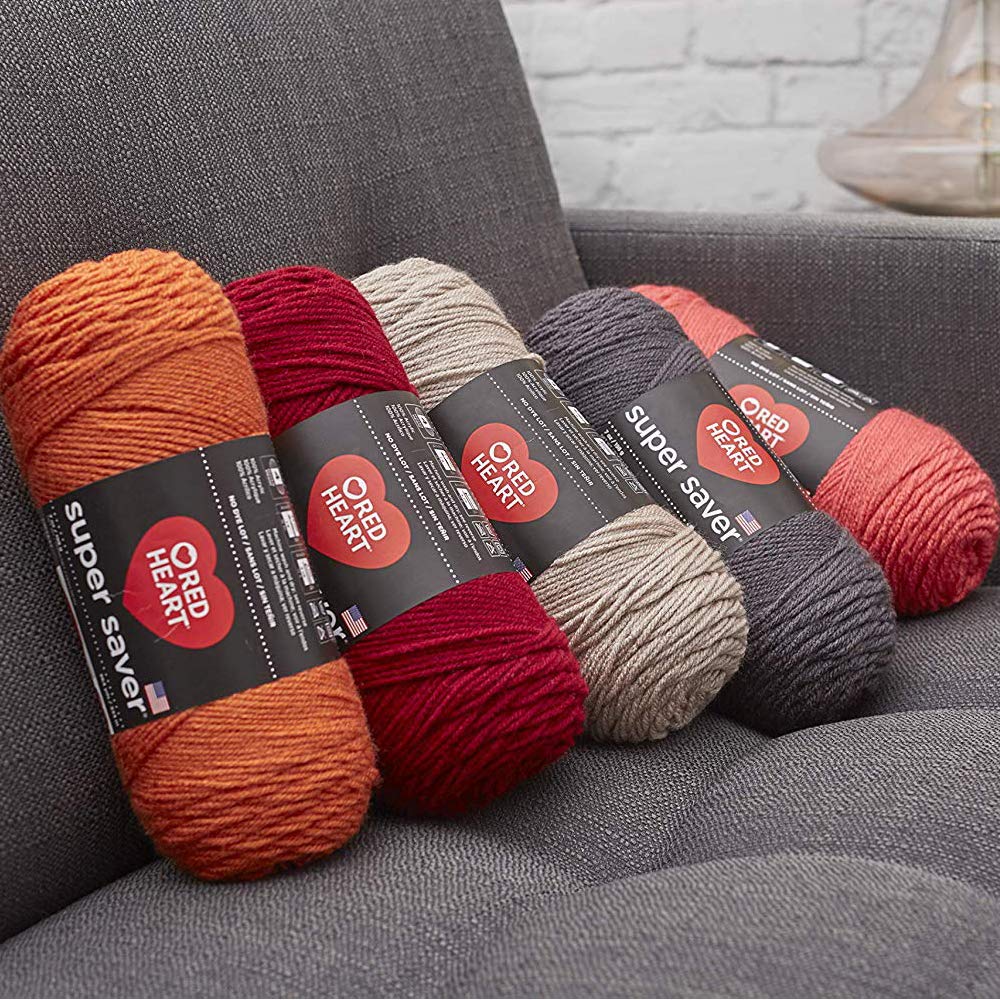 Bulk Buy: Red Heart Super Saver (2-pack) (Cherry Red, 7 oz each skein)