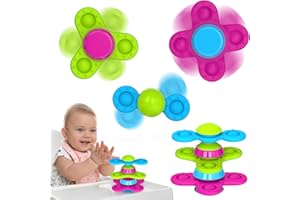 Guibola Easter Basket Stuffers Gifts Suction Cup Spinners Toys ，Bath Toys for 1 2 Year Old Boys/Girls Sensory Toys for Babies 10-12 Months Fidget Travel Toys for Kids 4-8 Years Old (Special Edition)