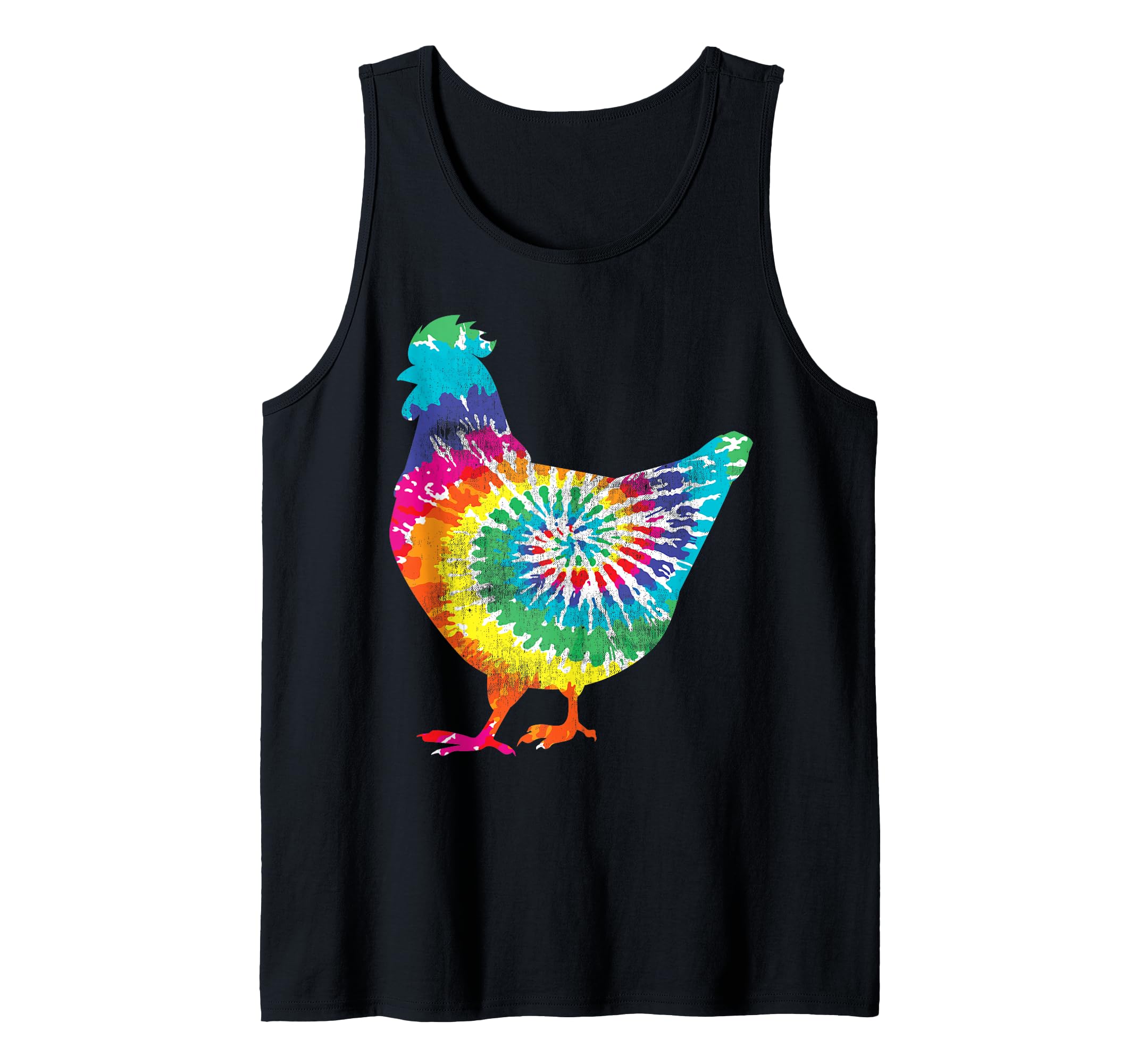 Tie Dye Chicken For Hippy Farmer Hobby Farm Tank Top