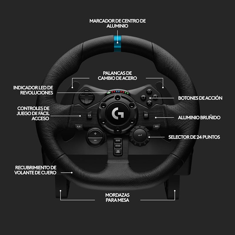 G923 Racing Wheel y Pedals para Playstation & PC - Negro