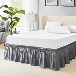 FreshCulture Queen Bed Skirt, Elastic Wrap Around