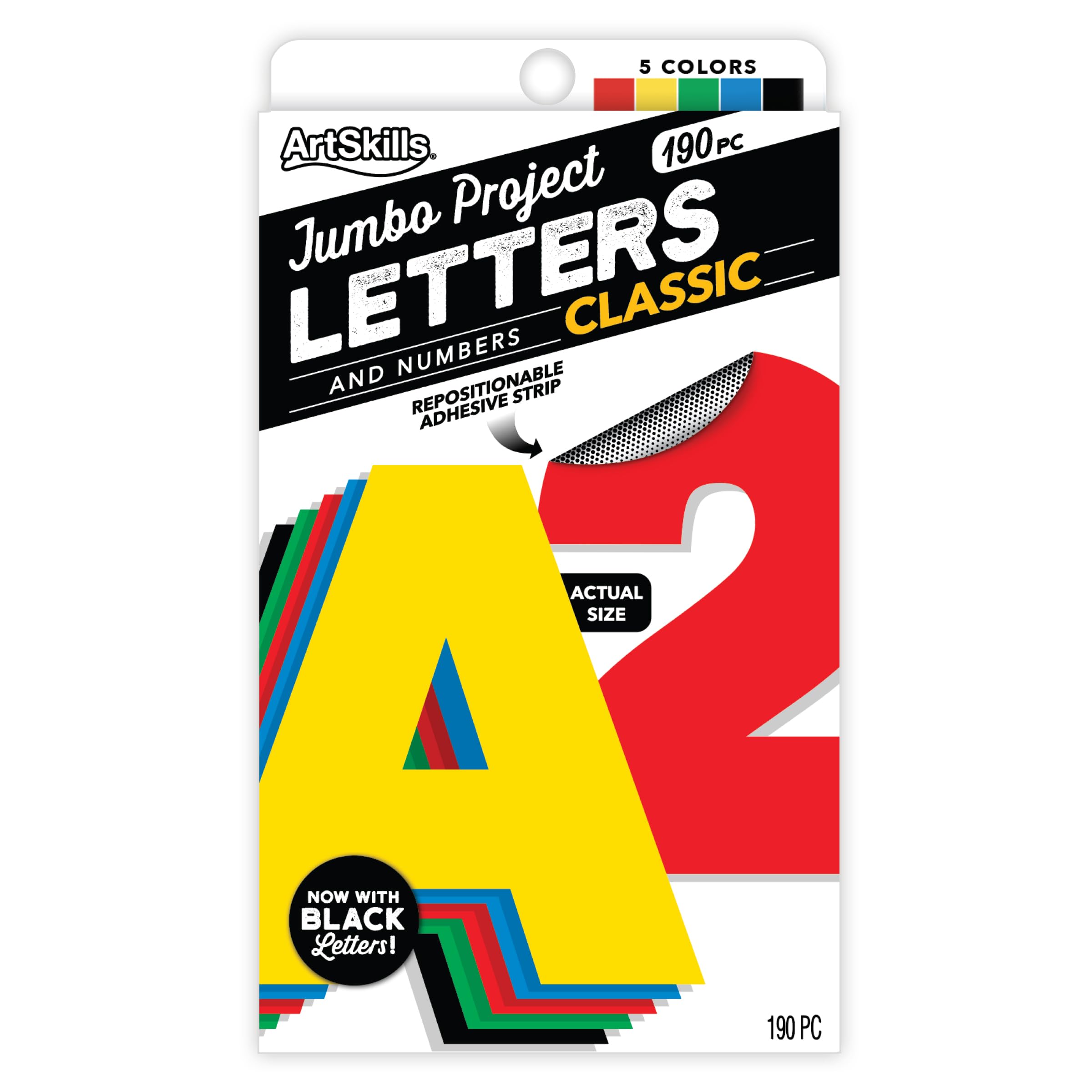 Photo 1 of ArtSkills Poster Letters 4” Paper Letters for Poster Board Projects, Classroom Bulletin Boards, Sign Making Supplies,Classic Primary, 190 Pieces