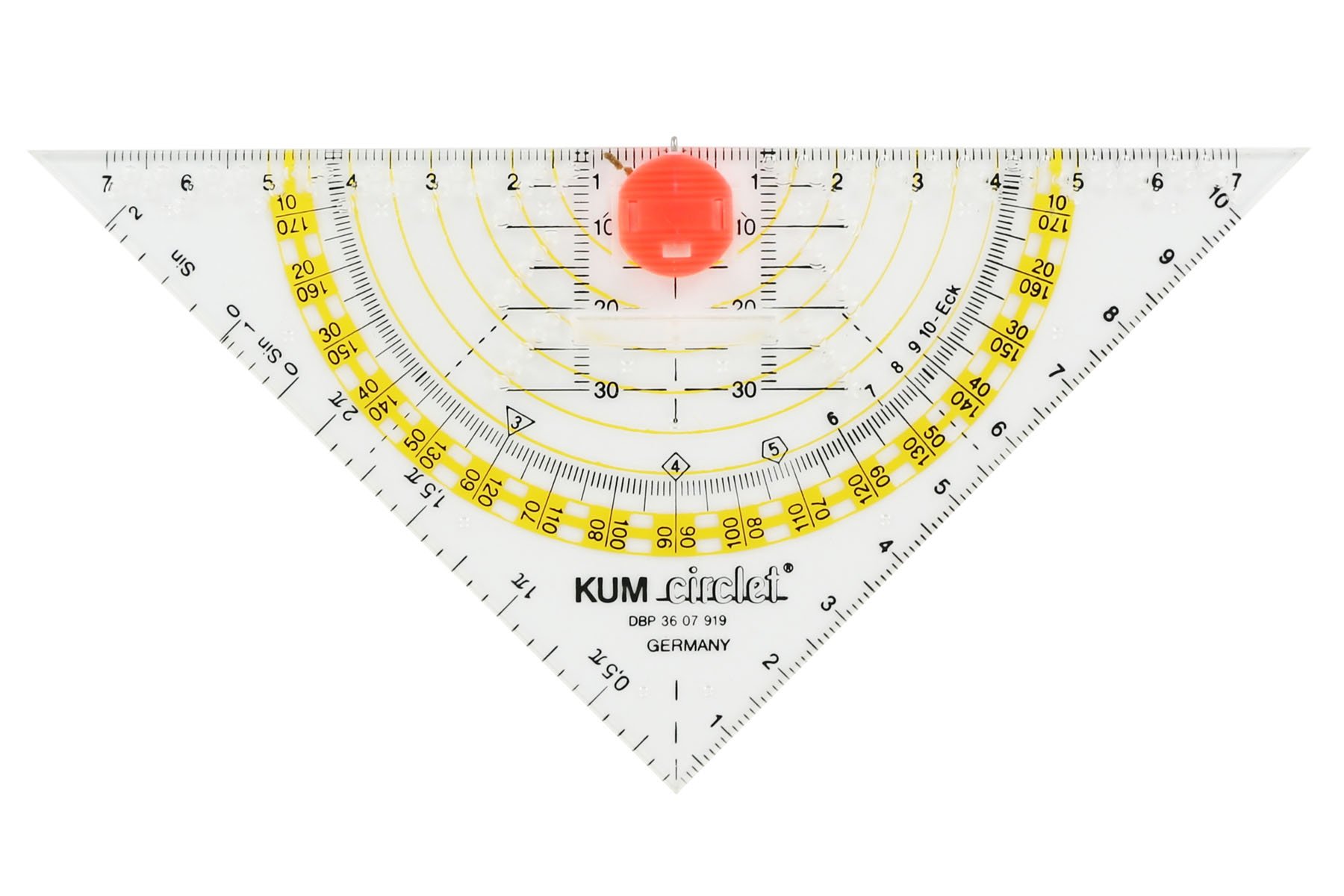Kum az209.12.19 T Geometry Square 293 °C, Raised Nubs with Compass Points 1 Piece 16 cm Acrylic Transparent