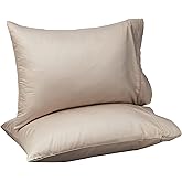Amazon Basics 400 Thread Count Cotton Pillow Cases, Standard, 30" L x 20" W, Stone Gray - Set of 2