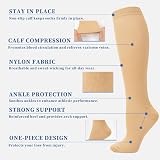 Dzpuhuojz 2 Pairs Compression Socks Women Men Knee-High Flight Support Varicose view 3