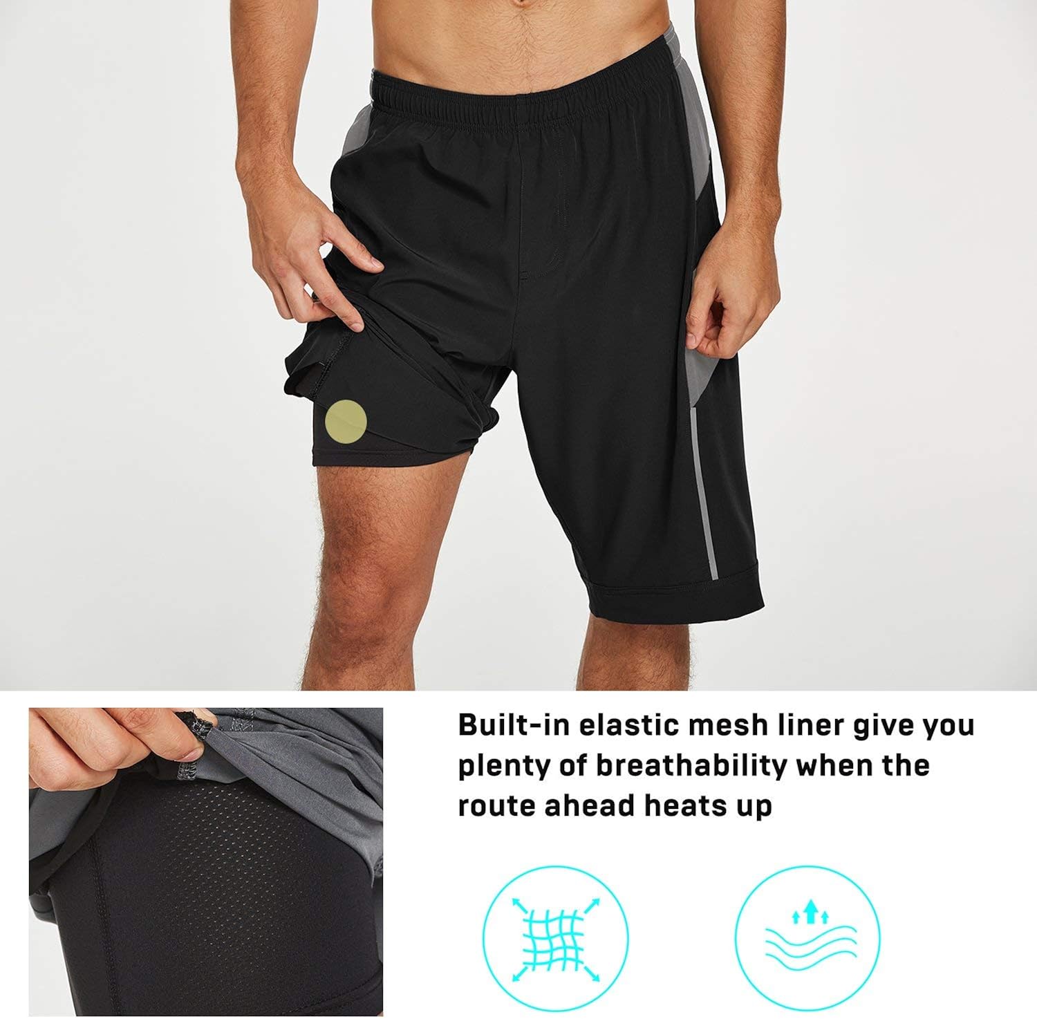 BALEAF Men's Mountain Bike Shorts 3D Padded MTB Bicycle Shorts Loose Fit Lightweight UPF 50+: Clothing