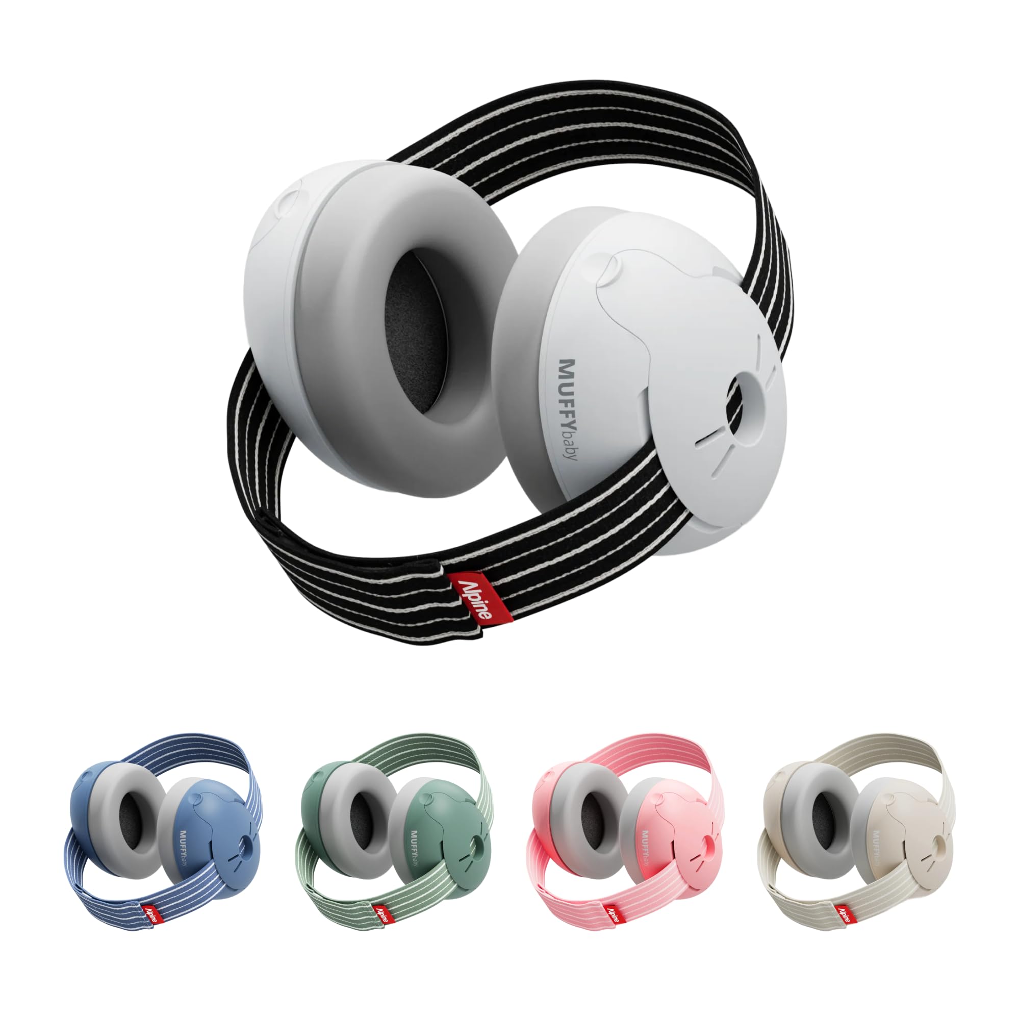 Alpine Muffy Baby Ear Defender for Babies and Toddlers up to 48 Months - CE & UKCA Certified - Noise Reduction Earmuffs - Comfortable Baby Headphones Against Hearing Damage & Improves Sleep - Black