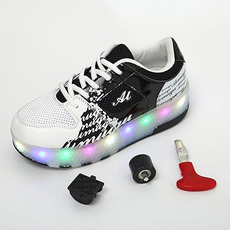 Amazon Co Jp 子供ledシューズ ローラーシューズ Led 光る靴 ローラースケート 2輪 メッシュ プーリーシューズ キッズ ローラー スケートシューズ 超可愛い 男の子 女の子 キッズ スニーカー 子供用 カジュアル シューズ ホーム キッチン