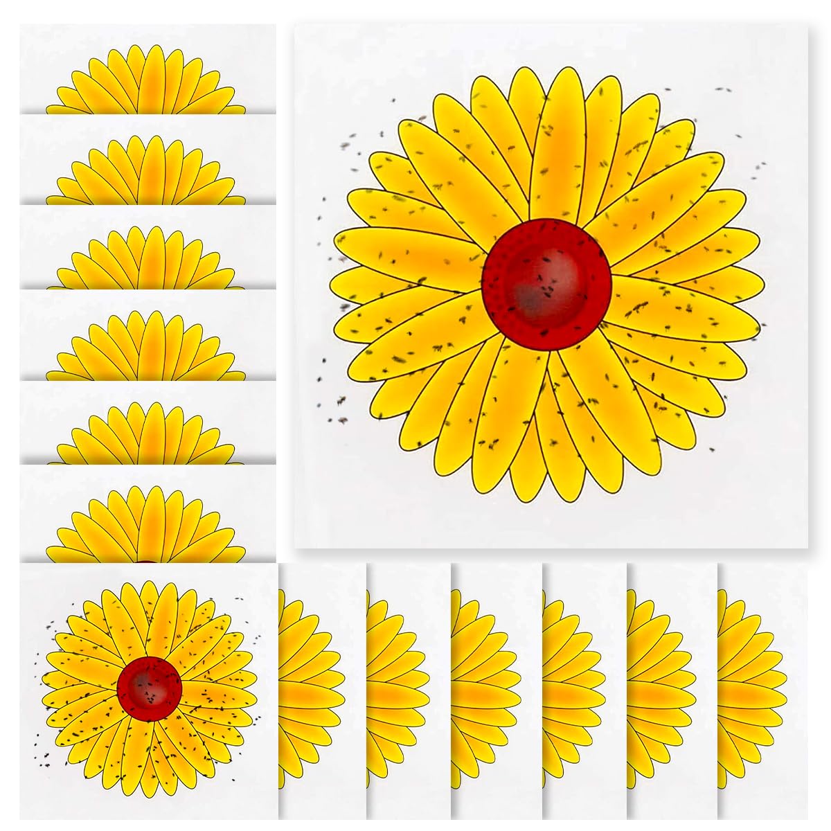 KARRMA LTD. Window Fly Traps 18Pcs Flies Attractor Fragrance-free Sunflower Stickers Fly Eliminator For Windows